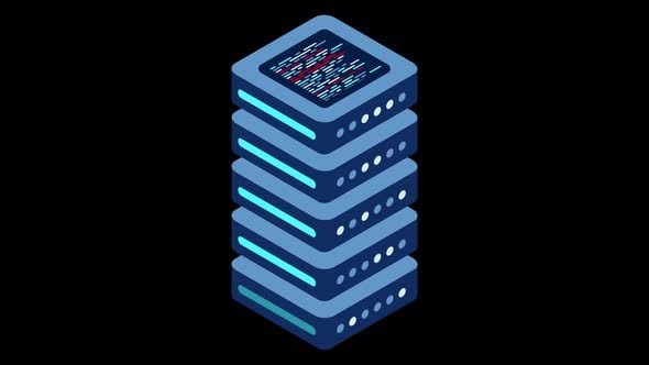 Animated Isometric Server Stack for Data Technology, Backgrounds Motion ...
