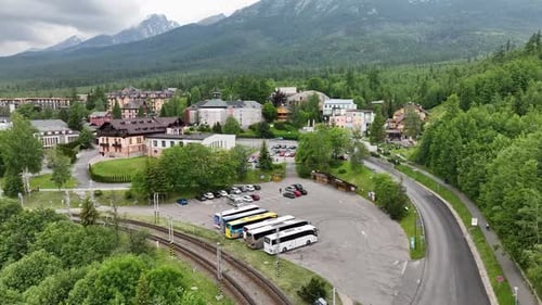 Vue aérienne de Stary Smokovec en Slovaquie