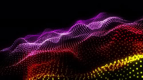 Colorful Digital Particles Wave Flow Background Loop V2