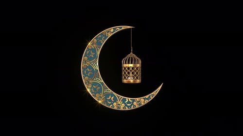 Ramadan Crescent And Lantern 07