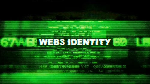 Digital Glitch Text Reveal on Retro Green Screen Background