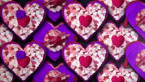 Paper Hearts Stop Motion Collage Looping Background