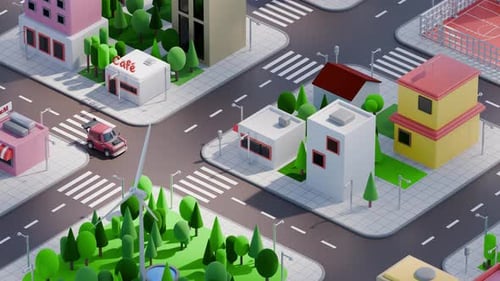 City Car Loop 3D Animation