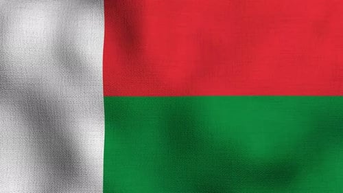 Madagascar National Flag Waving Loop Animation