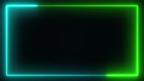 Animated Neon Rectangle Frame Border