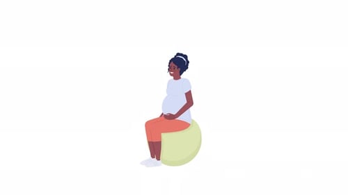 Animated Pregnant on Exercise Ball