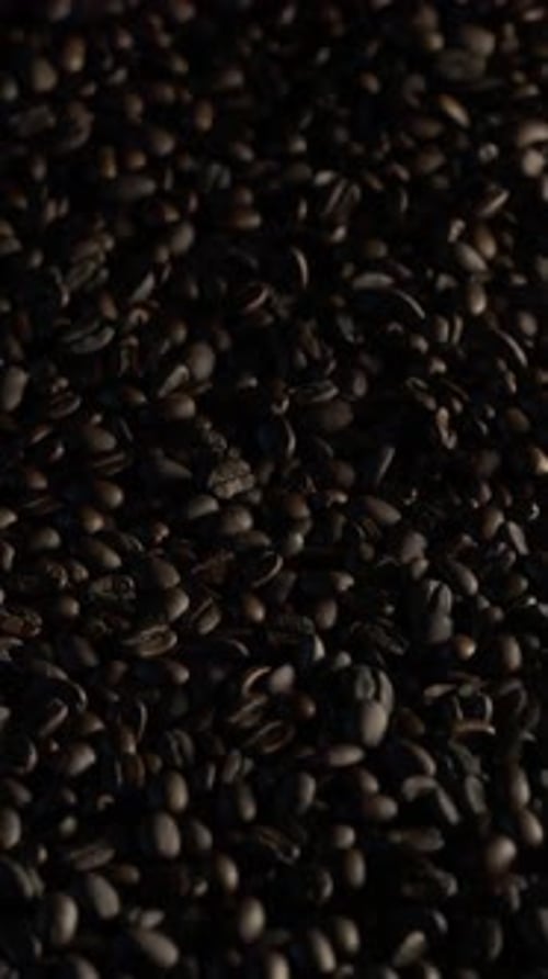 Roasted Coffee Beans Falling Naturally