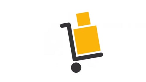 Animated shaking hand truck glyph color icon