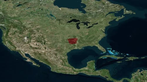 Animated Map Zoom to Arkansas with Text Label