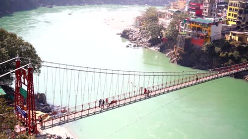 Ram Jhula This long famous pedestrian suspension bridge crossing the Ganges River offers scenic view
