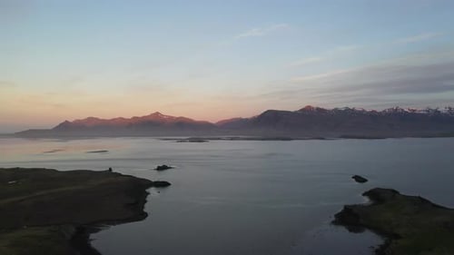 Aerial Sunrise Iceland Mountains