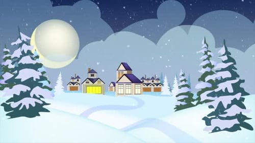 Christmas Village Landscape View 4K