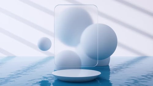 Empty stage with water surface