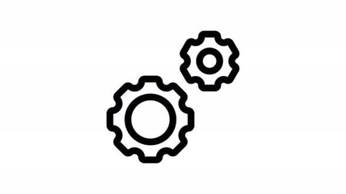 Animated Gears Process Line Icon