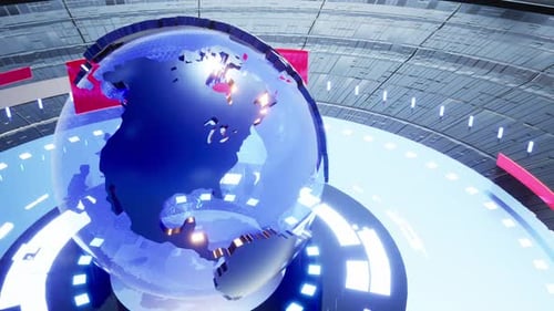 News Background, Digital World Breaking News Studio Background For News Report