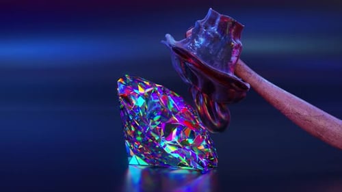 Fluid Hammer Transforms into a Rose with a Diamond