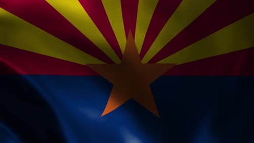 Arizona State Waving Flag. Flag of Arizona Waving Animation.