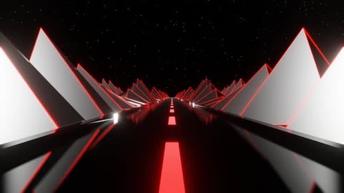 Grauer und roter Bergstraßen-Hintergrund Vj Loop in HD