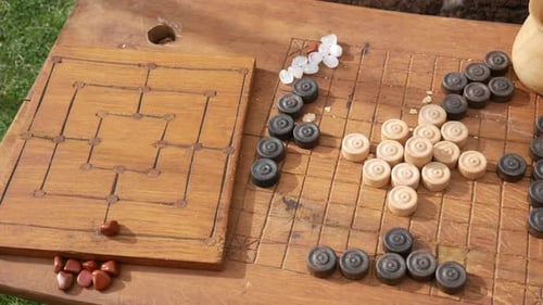 Handmade Wooden Board Games on Wooden Table