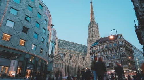 Vienna Night Cityscape Timelapse