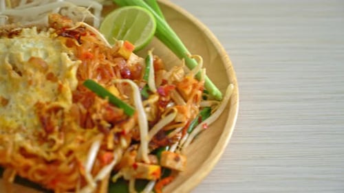 Delicious Pad Thai Noodles on a Plate