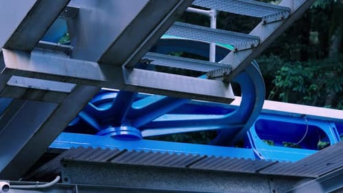 Closeup Of Cable Car Rope Turns On Bullwheel At Blue Mountains National Park, New South Wales, Austr