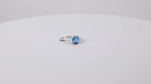 Sapphire Ring on White Background