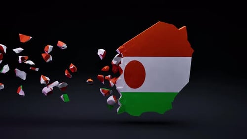 Niger Map Flag Assembly Animation