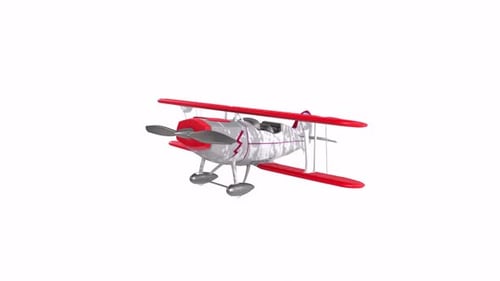 Airplane 3d object rotating loop