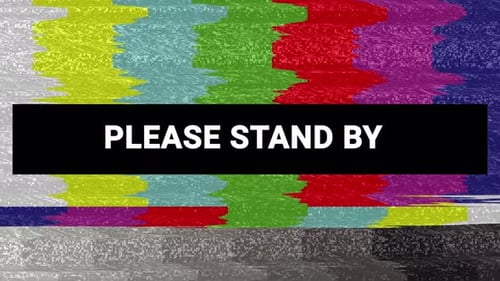 Übertragungsfehler Bitte warten Sie auf Glitch-Animation mit statischer Interferenz