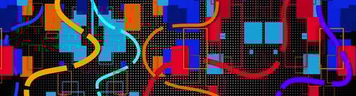 Dynamic Abstract Geometric Background with Colorful Lines and Squares