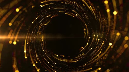 Golden Sparkling Particle Vortex Celebration Background