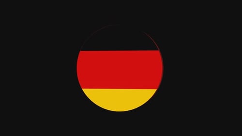 3D Rotating German Flag Circle Icon Animation