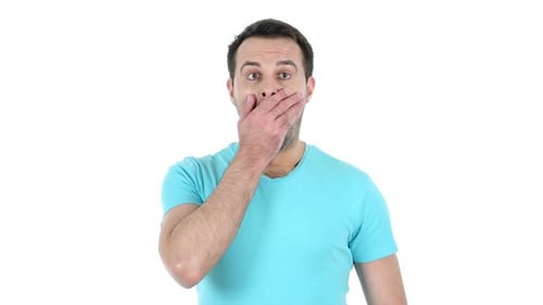Man Reacts With Surprise and Shock Expression