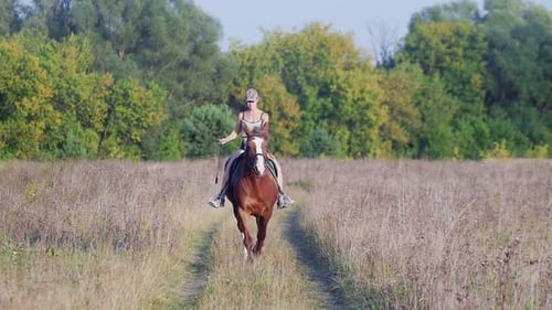 Jovem jóquei em um boné de beisebol montando um cavalo