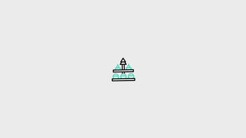 Animated Flat Design Christmas Cupcake Stand Icon