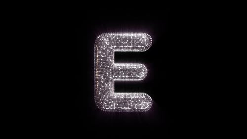 E Letter with Disco Ball aesthetics On Alpha Loop