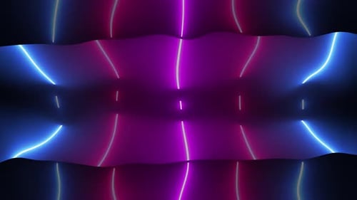 Abstract Neon Wavy Lines Motion Background