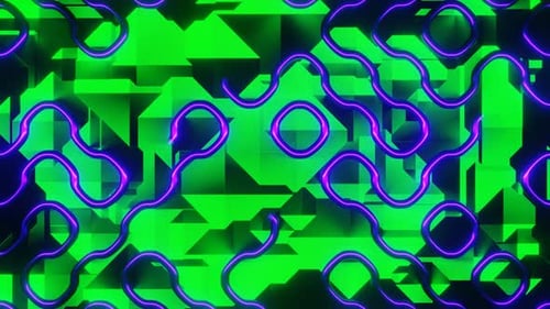 Purple Pipes On Green Background Loop Animation In 4K
