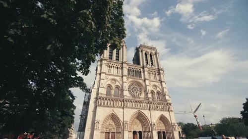 Scenic View of Notre Dame Cathedral in Paris France