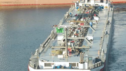 Oil tanker transporting crude oil across global trade routes
