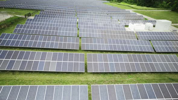 A large solar array in the midwest of the United states, Industrial ...
