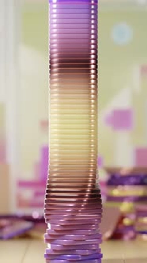 Twisting Array Loop 3D Satisfying Animation