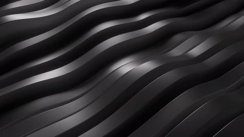 Abstract waving black lines background animation. 3d loop animation 4k