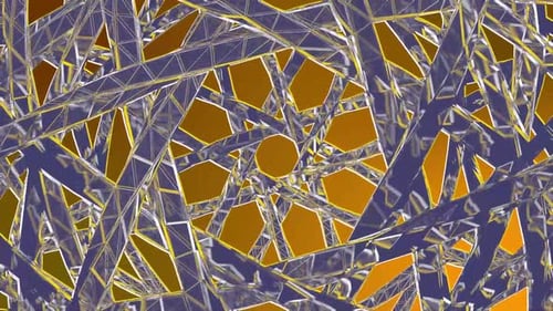 Abstract Geometric Wireframe Rotation Loop Background