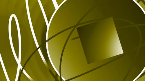 Yellow and Green Shapes in Geometric Pattern