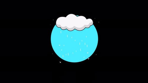 Animated Flat Design Rain Cloud Icon