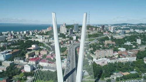 Aerial Drone View of The Zolotoy Golden Bridge