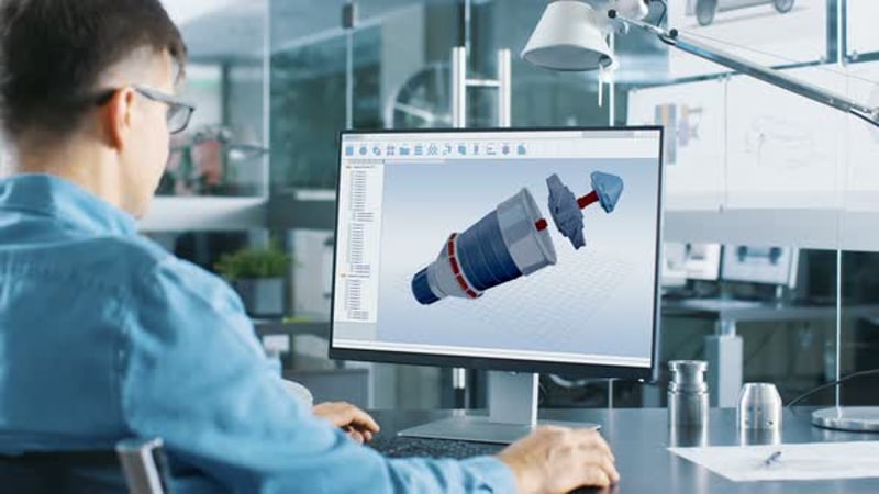 Experienced Industrial Engineer Working on Personal Computer in the ...