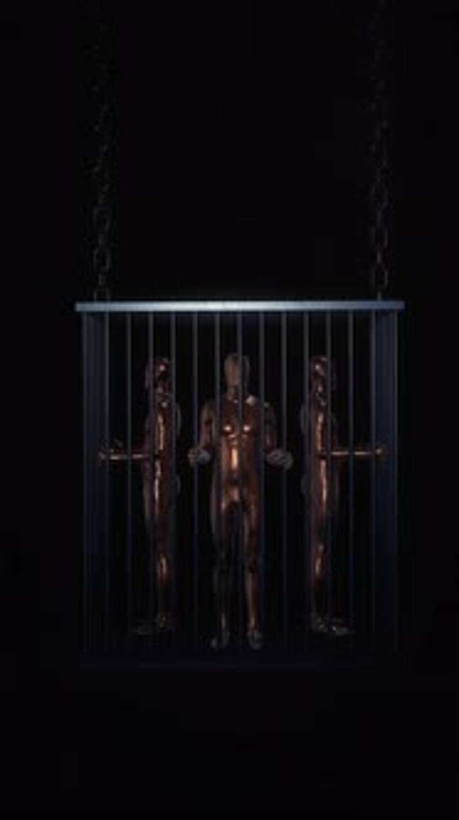 3D Animated Figures in Rotating Suspended Cage, Backgrounds Motion ...